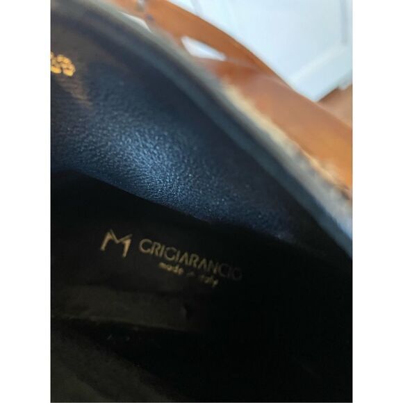 Grigiarancio Italian made point toe leopard calf hair booties size 39 - Picture 6 of 10